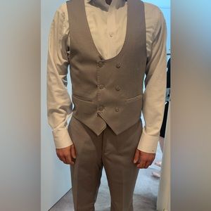 Portabella New York (2 Piece) Suit Pants & Vest (Light Grey)